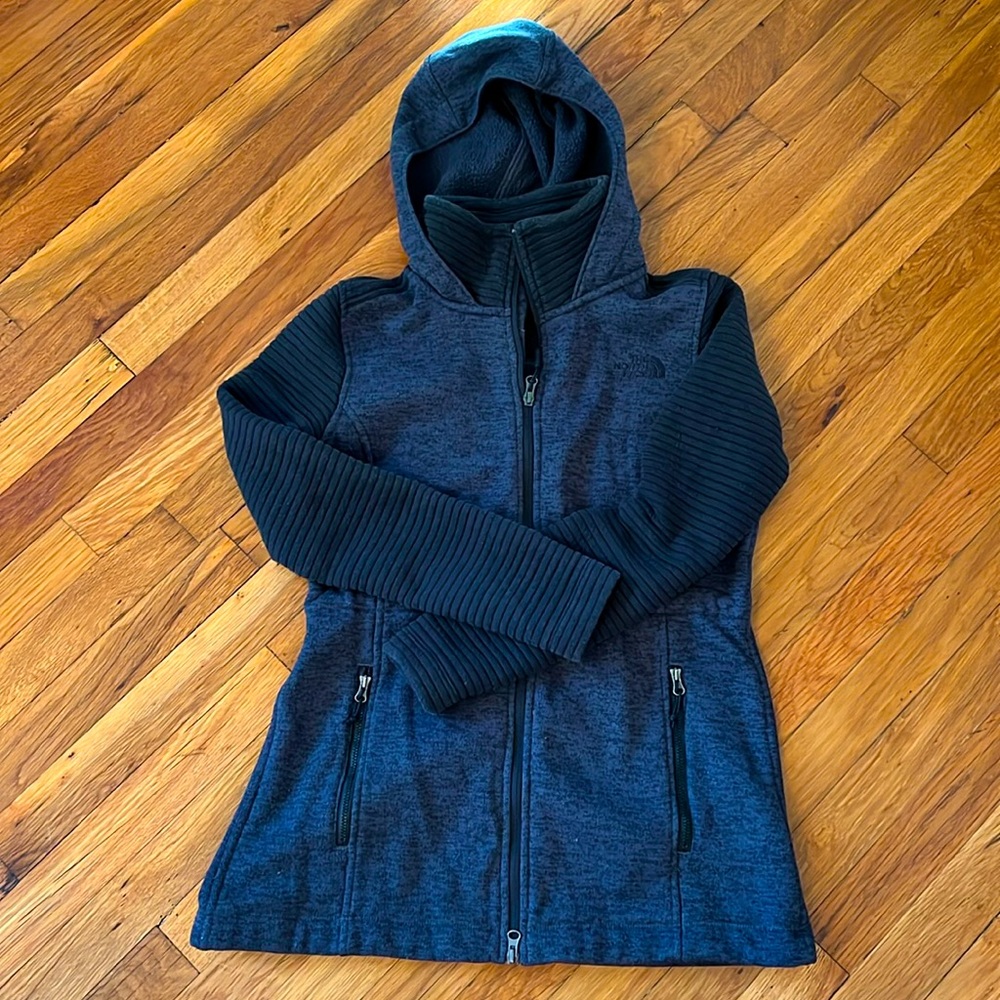 The North Face Hooded Zip Fleece Jacket Black Women's Medium